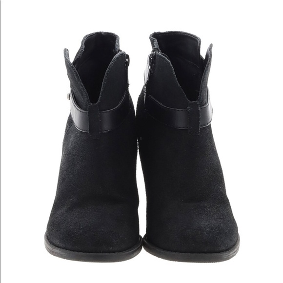 Crown Vintage sz 7 1/2 suede leather black booties - Picture 2 of 9